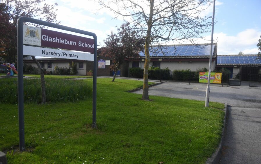 Outside of Glashieburn Primary School.