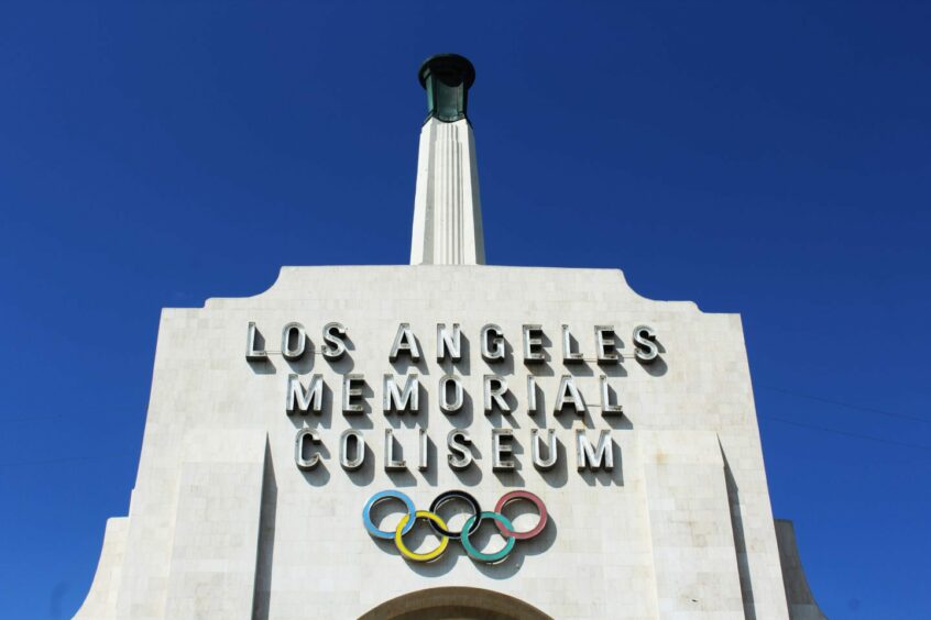 Signage on Los Angeles Memorial Coliseum.