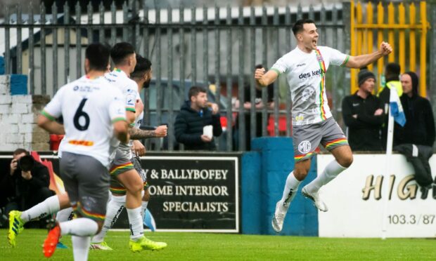 Josh Kerr celebrates his goal for Bohemians against Finn Harps. Image: Shutterstock.