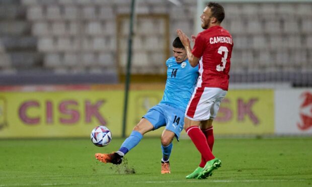 Or Dadia, left, in action for Israel against Malta in September 2022. Image: Shutterstock.