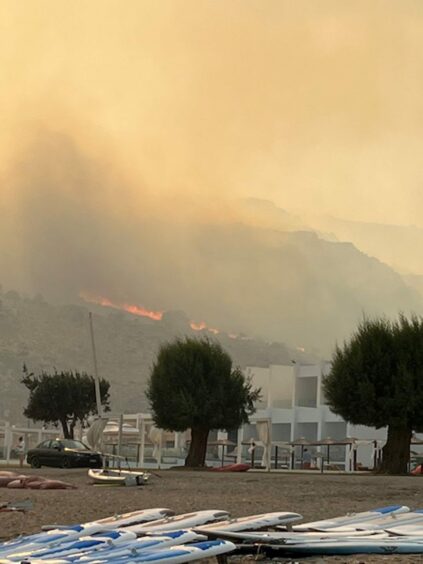 Scenes from wildfires in Greece. Image: Emma Farquhar.