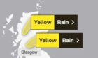 The Met Office said it will be a wet evening with spray and floods on roads, making journey times longer.