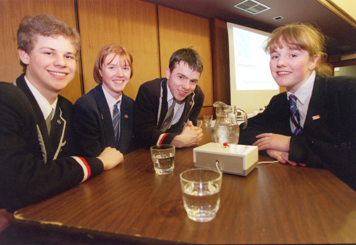 Aberdeen school pupils competing at the North of Scotland young consumer competition in 1999.