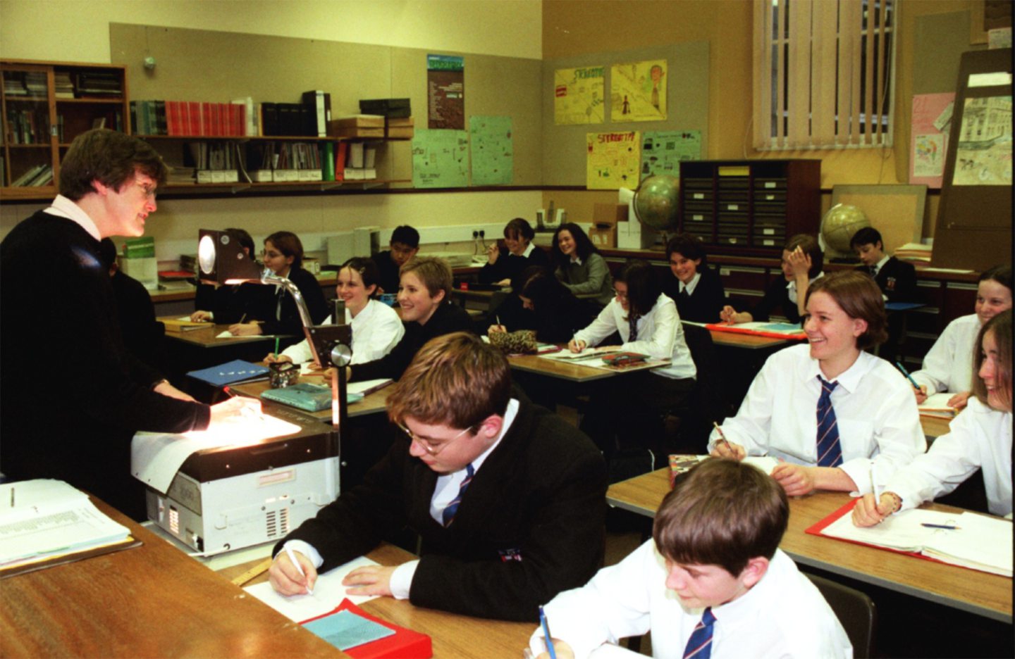 A Geography class at work in 1998.