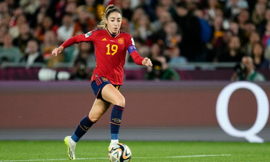 Olga Carmona in action for Spain in the 2023 World Cup final