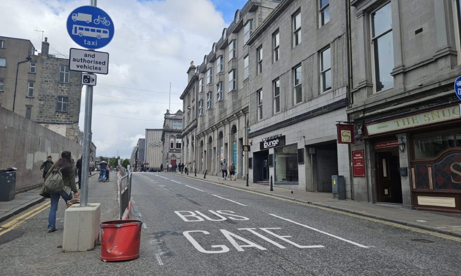 Bus lanes Aberdeen.