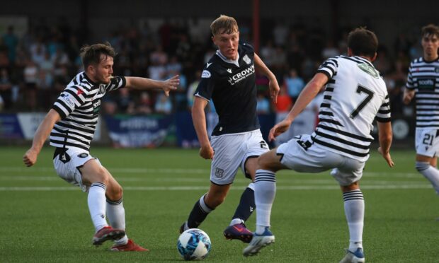 Max Anderson in action for Dundee against Queen's Park last season. Image: SNS Group