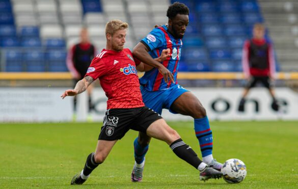 Austin Samuels in action for Caley Thistle against Queen's Park. Image: SNS