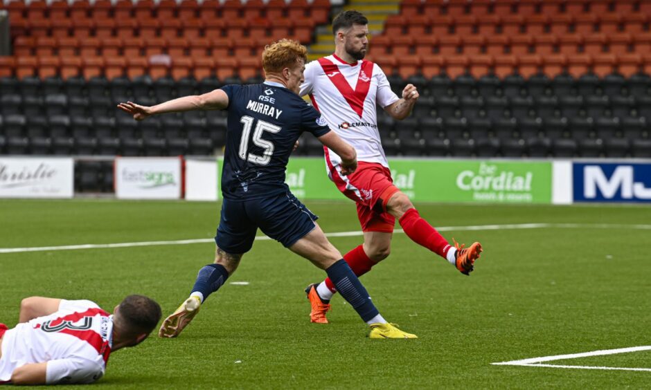 Ross County's Simon Murray against Airdrieonians. 
