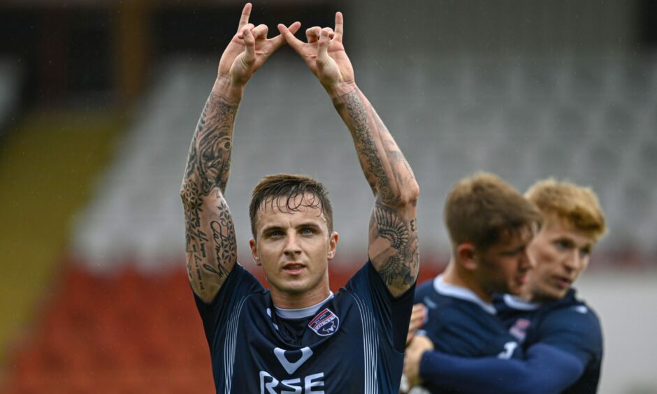 Eamonn Brophy after netting Ross County's winning goal against Airdrieonians.