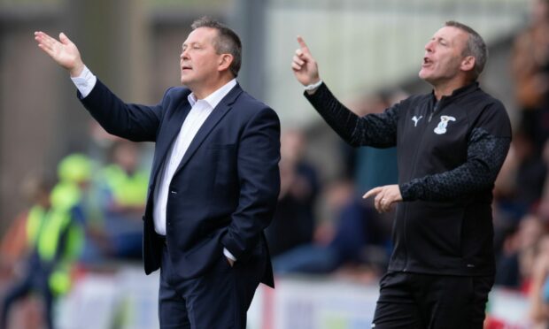 Former Inverness manager Billy Dodds with first team coach Barry Wilson. Image: SNS