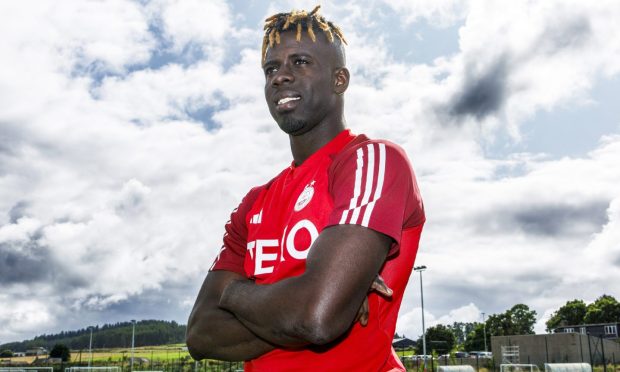 Aberdeen striker Pape Gueye pictured at Cormack Park. Image: SNS