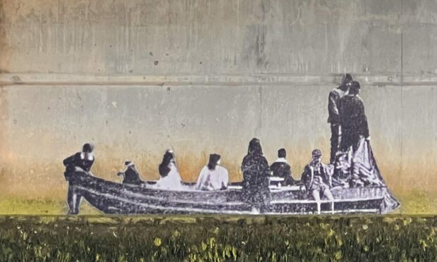 Inverness Banksy has added a new mural on the underpass nhear the Marriott.