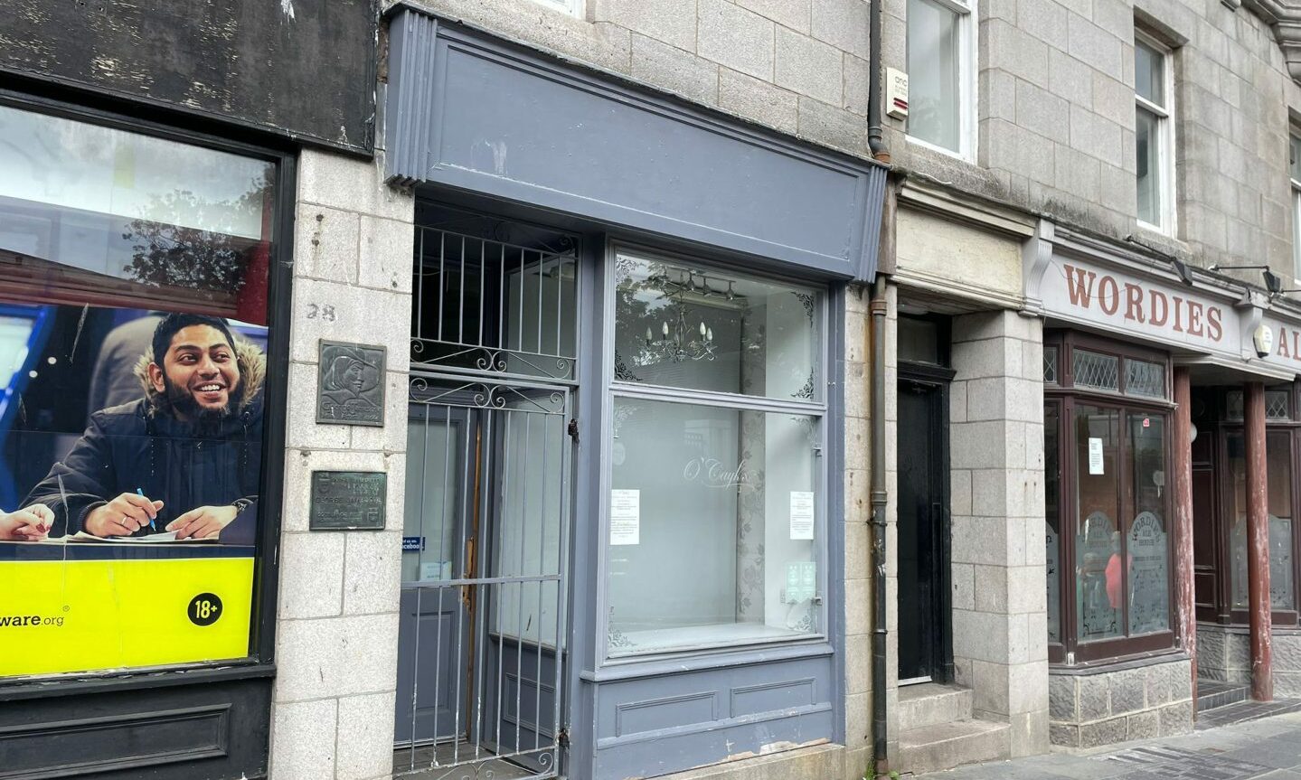 A vacant shop on Uperkirkgate, Aberdeen council are being urged to end remote work to support businesses and prevent empty shops like this