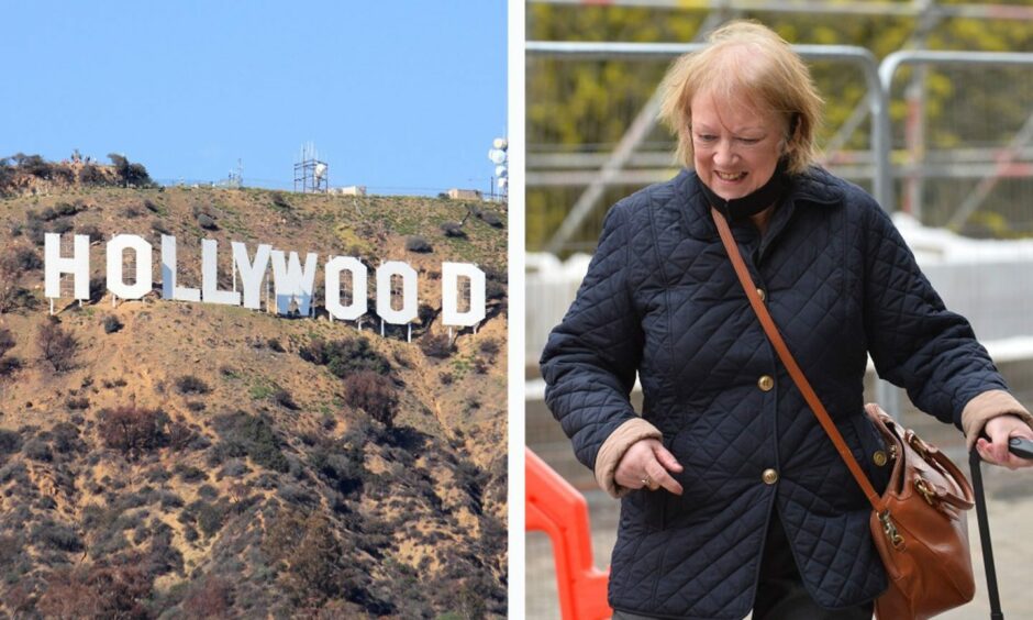 The Hollywood sign and fraudster Ann Dunlop from Beauly. 