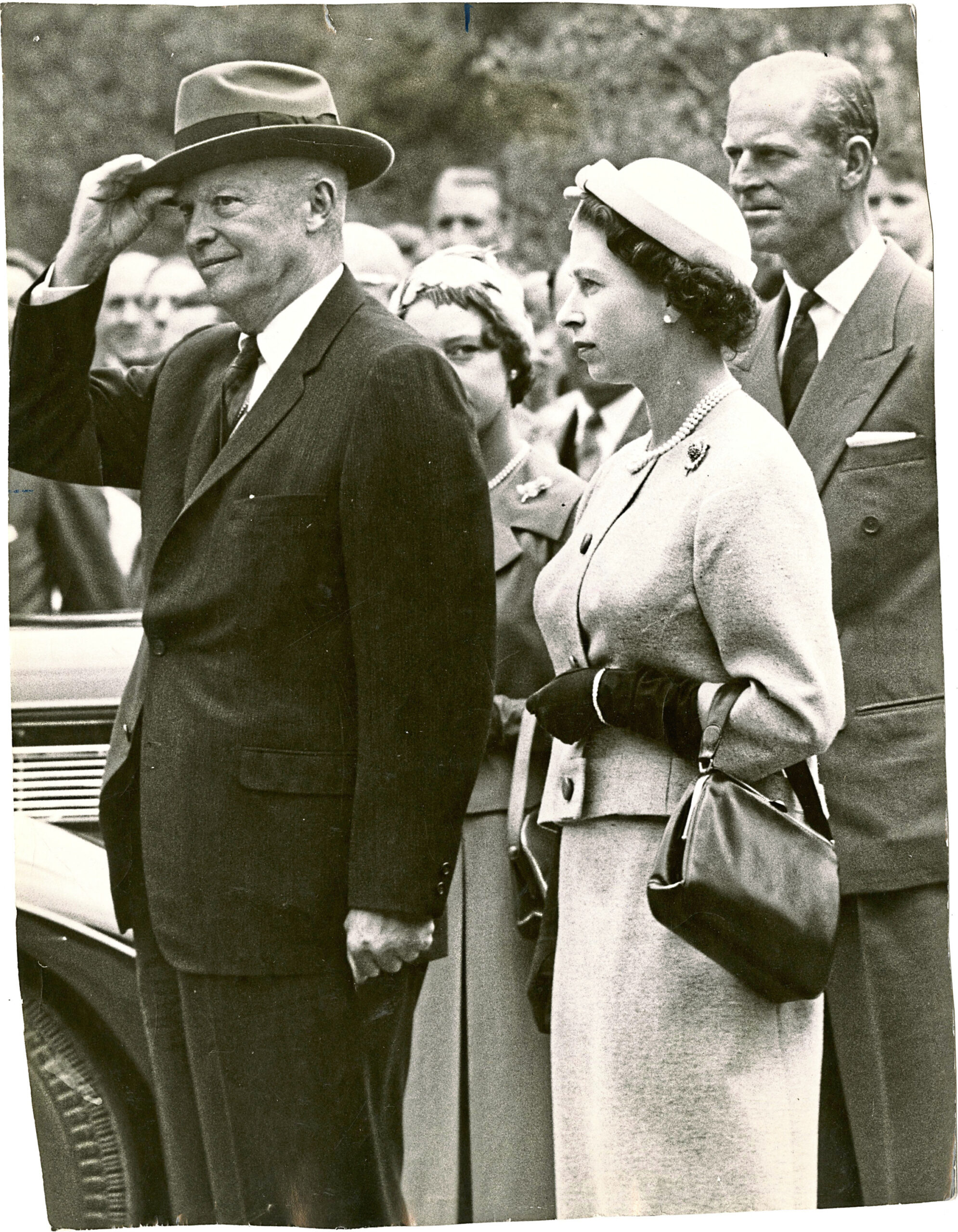 US President General Eisenhower with the Queen and Duke of Edinburgh during a visit to Balmoral in August 1959.