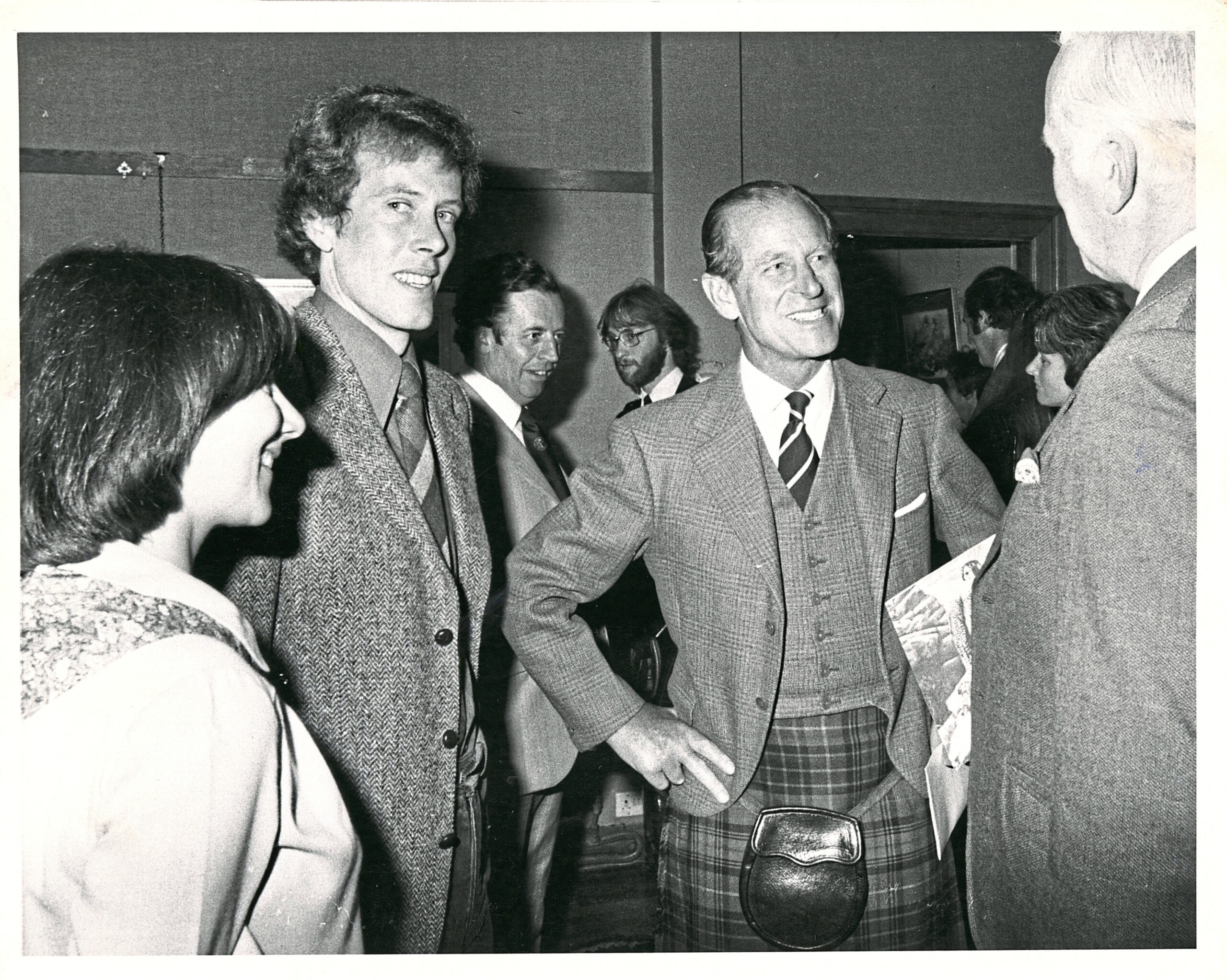 The Duke of Edinburgh pictured with artist James Renny at an exhibition at Bridge of Gairn, Ballater, in 1980.