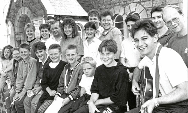 1990: The Aberchirder youngsters who were entertained for two weeks by the Church of Scotland Summer Mission group from West Scotland.