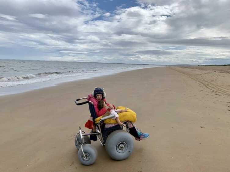 A campaign has been launched to bring similar all-terrain wheelchairs - similar to those pictured in Dornoch - to Nairn. 