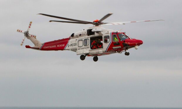 Coastguard rescue helicopter.