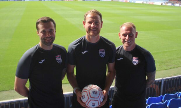 From left: Gordon Duff (head of youth and academy operations), Gary Warren (academy manager), Carl Tremarco (head of professional academy and loans). Image: Ross County FC.