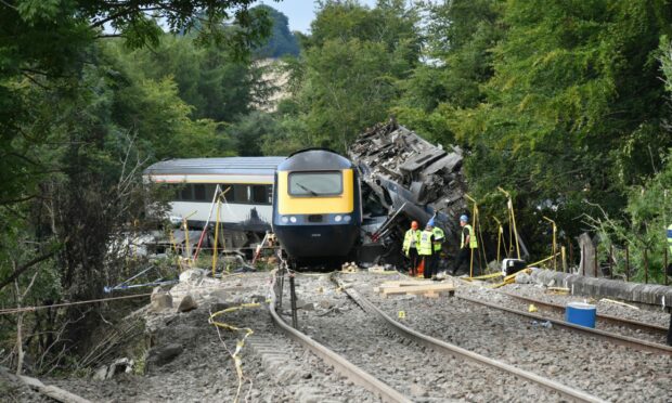 Stonehaven rail crash accident site at Carmont.