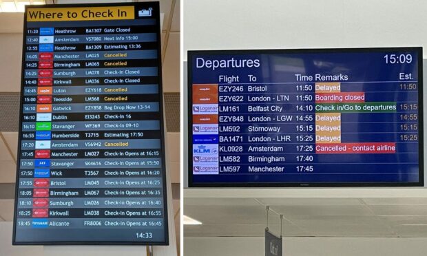 Flights delayed at Inverness and Aberdeen airport