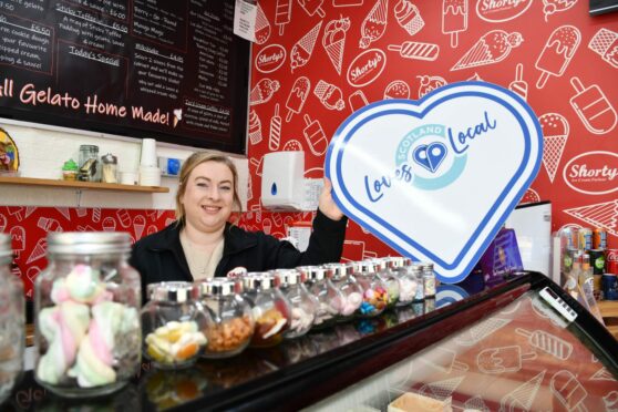Cheryl Anderson of Shorty's Ice Cream Parlour in Ballater supports Scotland Loves Local