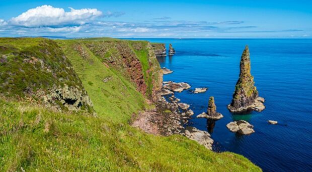 The rugged cliffs of Duncansby Head in Caithness.