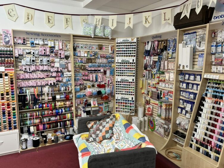 Interior of The Sewing Shop in Fochabers