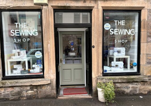 The exterior of the The Sewing Shop in Fochabers