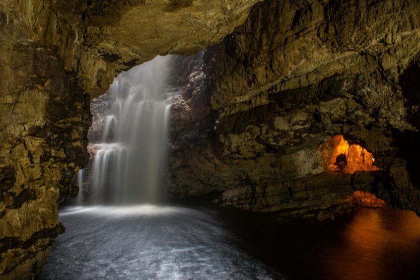 The Allt Smoo Falls in Smoo Cave