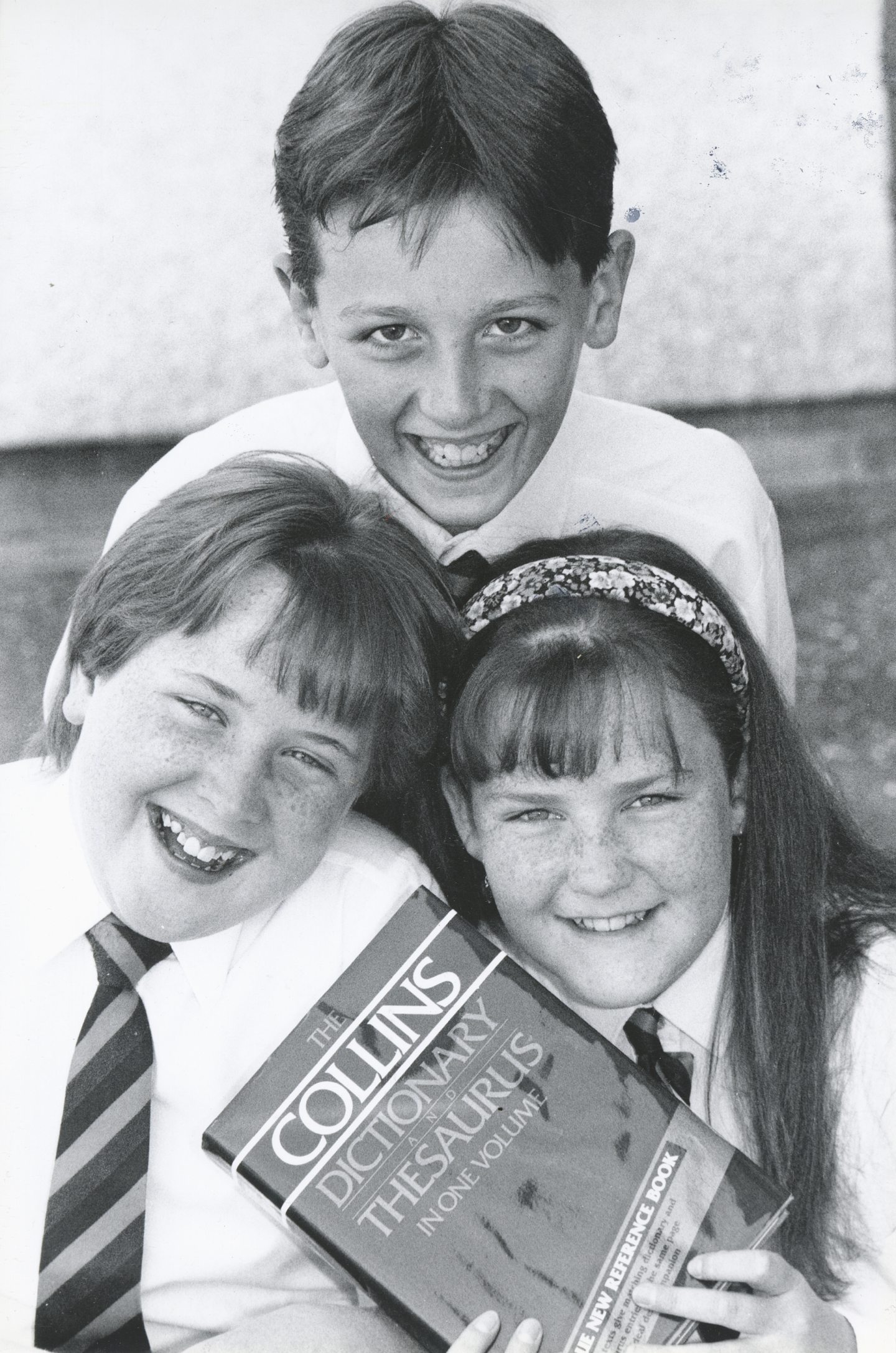 Pupils Graeme Bell, Michelle Shirron and Tracey Barclay after they were voted as Danestone Primary School's best workers in 1992.