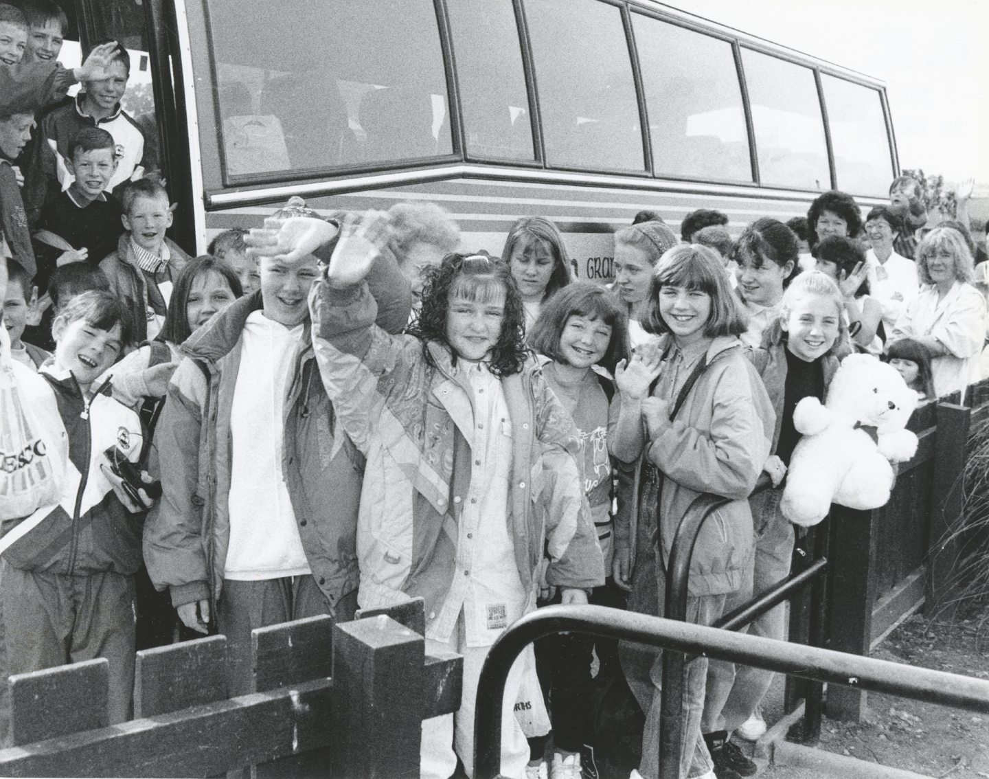 Danestone Primary pupils smile for pictures as they set off for a trip to Aviemore in 1993.