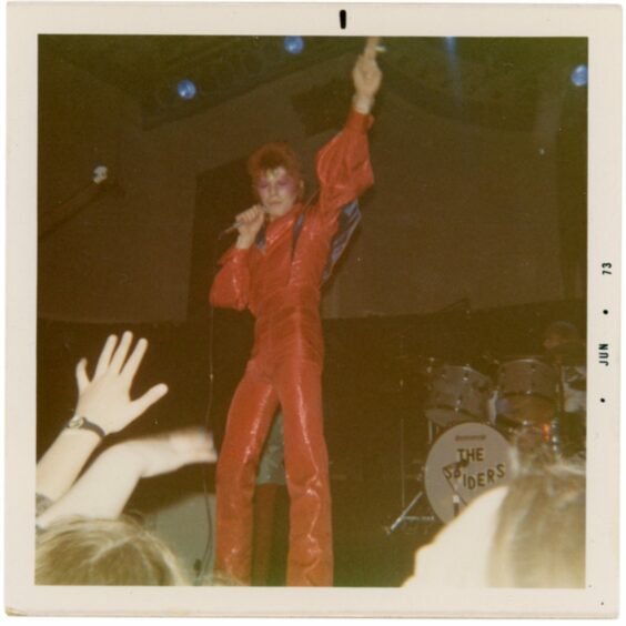 David Bowie as Ziggy Stardust at Aberdeen Music Hall, 1973.