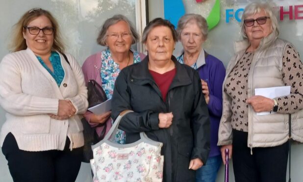 Janet Morrison, Aileen McCook, Maureen Whyte, Edith Weatherhead and Veronica MacLennan are regulars at Elgin Community Center and are concerned over plans to close the building.