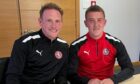 Brora Rangers manager Ally MacDonald, left, with striker Kyle MacLeod. Image: Brora Rangers FC