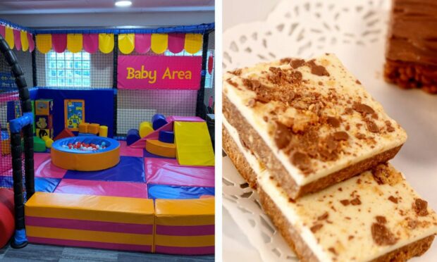 Fly Cup bake with an image of the Becs Soft Play Centre.