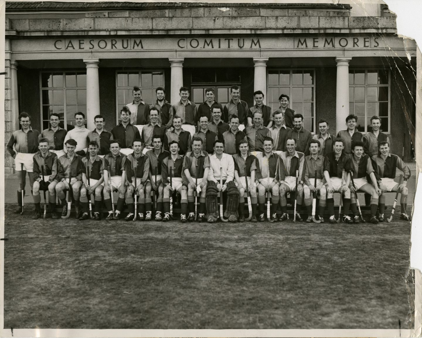 A souvenir picture of the school's three hockey teams which played in the golden jubilee festival in 1961.