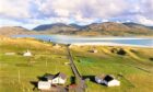 An ariel photograph of a Luskentyre three-bedroomed house on the Isle of Harris is for sale.