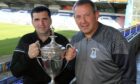 Clach boss Jordan MacDonald and Caley Thistle manager Billy Dodds with the Inverness Cup. Image: Caley Thistle FC.