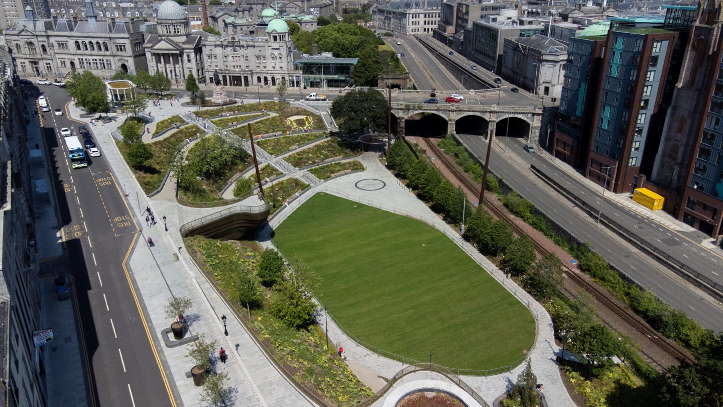 Union Terrace Gardens from above on July 9 2023. Image: Kenny Elrick/DC Thomson