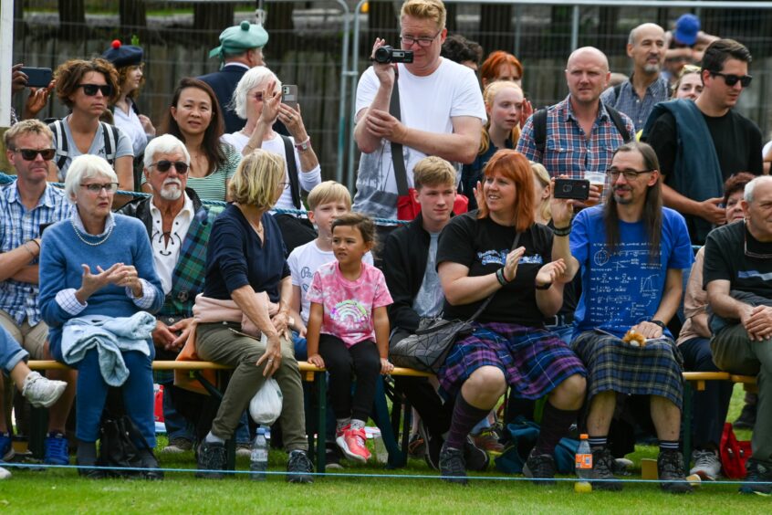 Crowds enjoy the fun at the Ballater Highland Games.