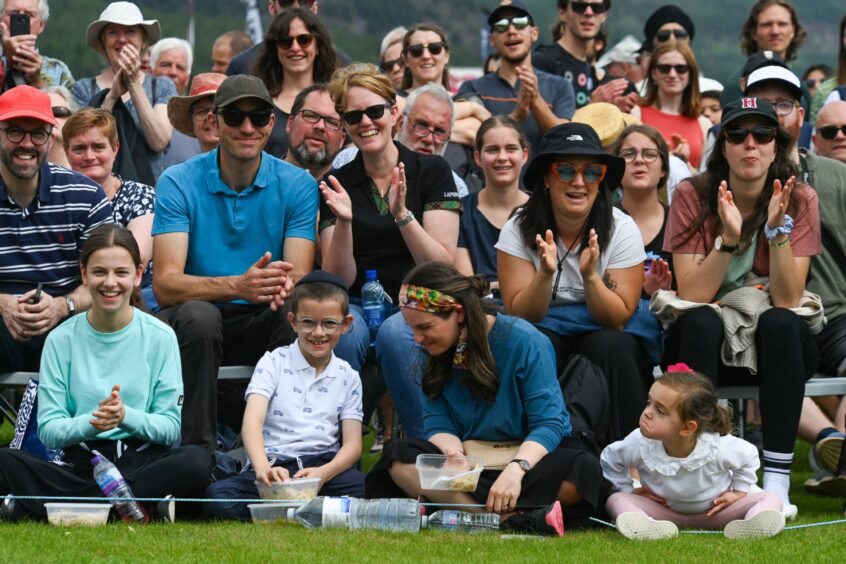 The crowd clapping at Ballater Highland Games 2023