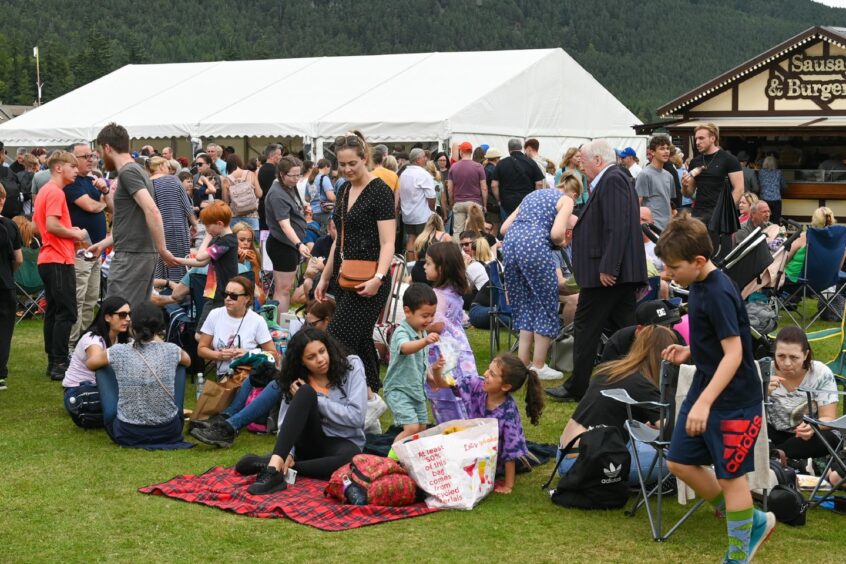 People gathered to watch Ballater Highland Games 2023