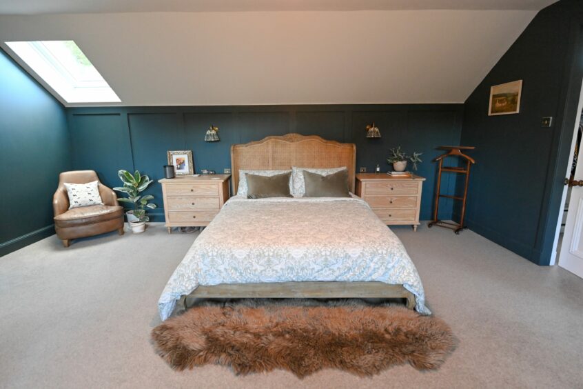 Large master bedroom in the farmhouse near Inverurie.