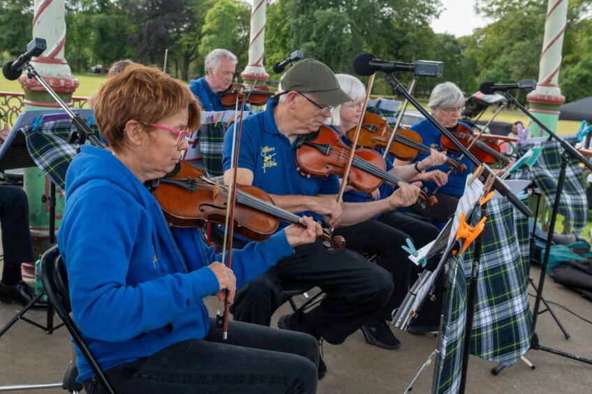 Violinists playing 