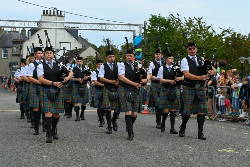 A pipe band also entertained crowds.