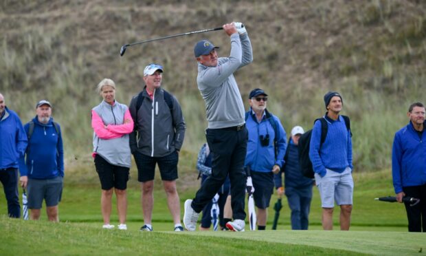 Peter Baker in action at Trump International Links. Image: Kenny Elrick/DC Thomson