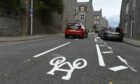 A new cycle lane in Aberdeen city centre has led to confusion Image: Kenny Elrick / DC Thomson.